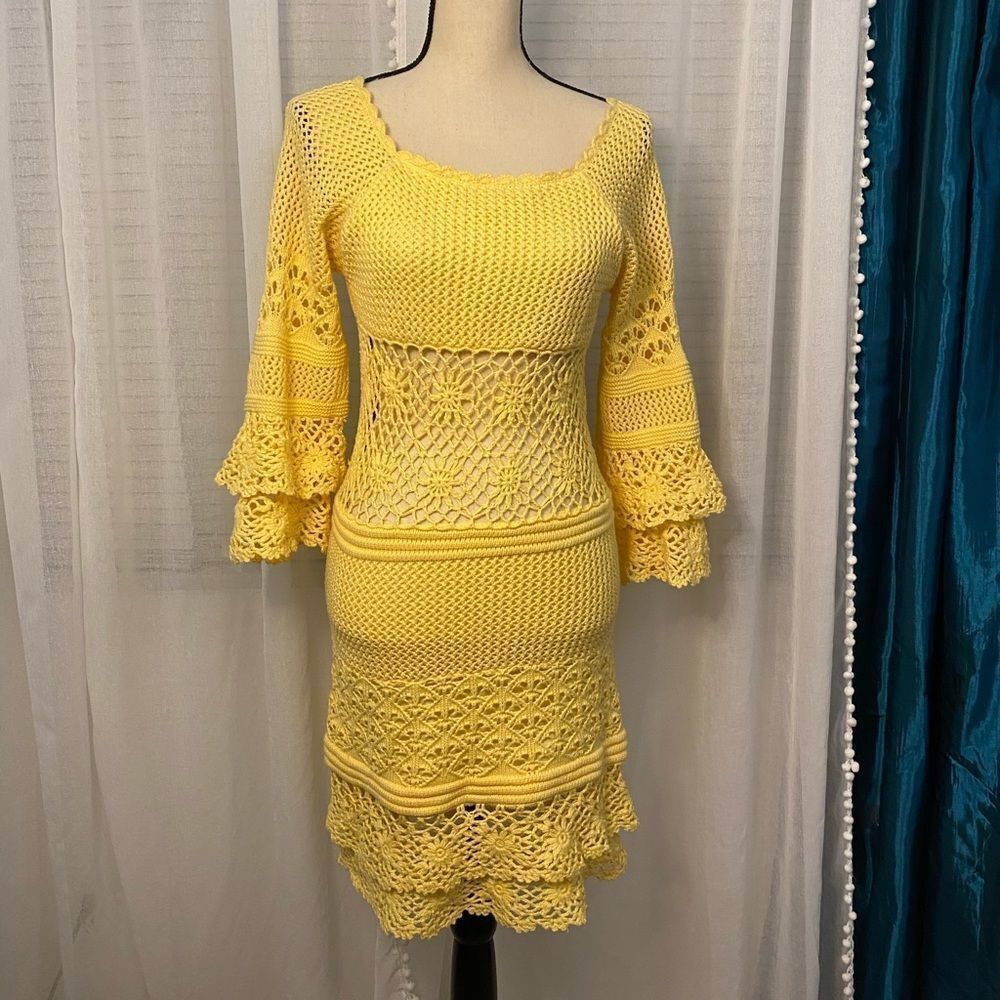 ASOS Yellow Crochet Dress